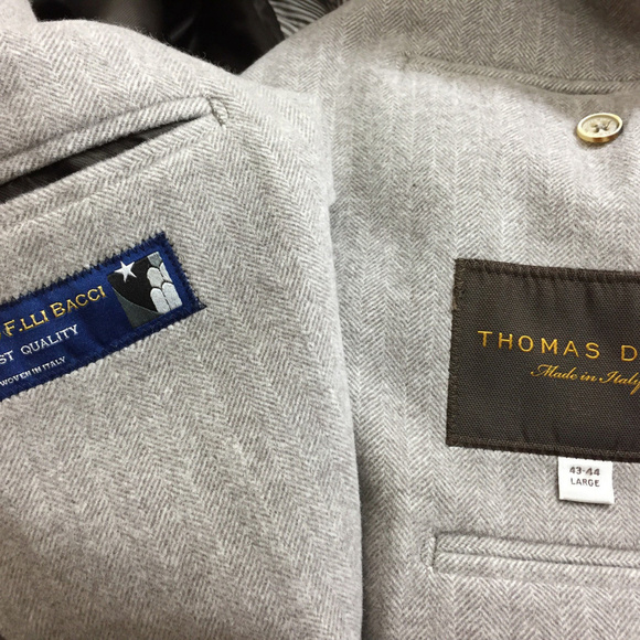 new Thomas Dean Sport Coat Jacket 43 44 gray